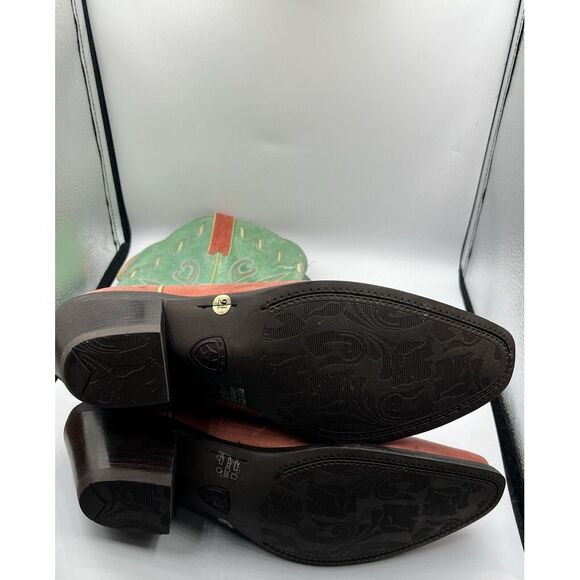 Ariat Women's Mid Calf Leather Western Boots Green Brown 9.5- See All Photos - Picture 5 of 6